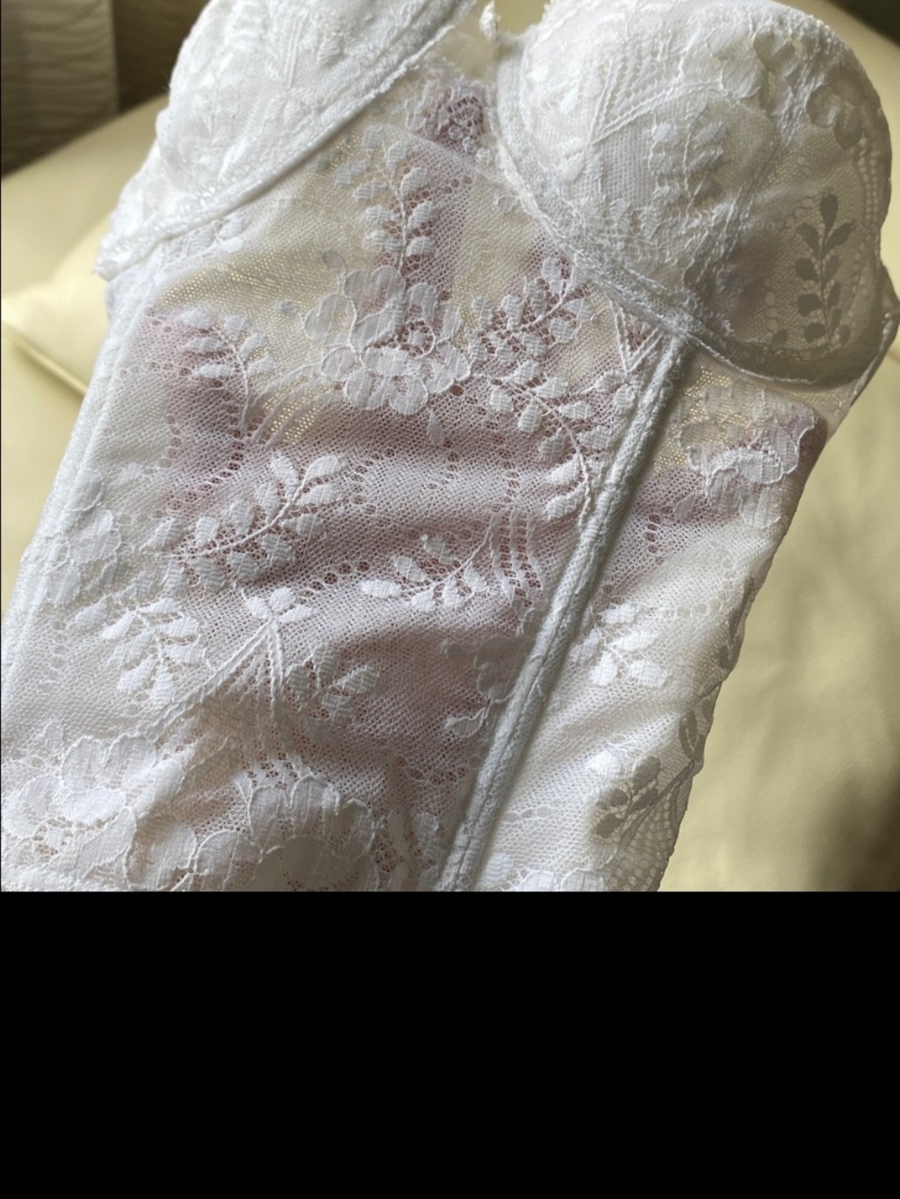 White Lace Strapless or with straps Bustier or corset - Picture 14 of 15
